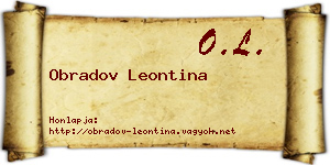 Obradov Leontina névjegykártya